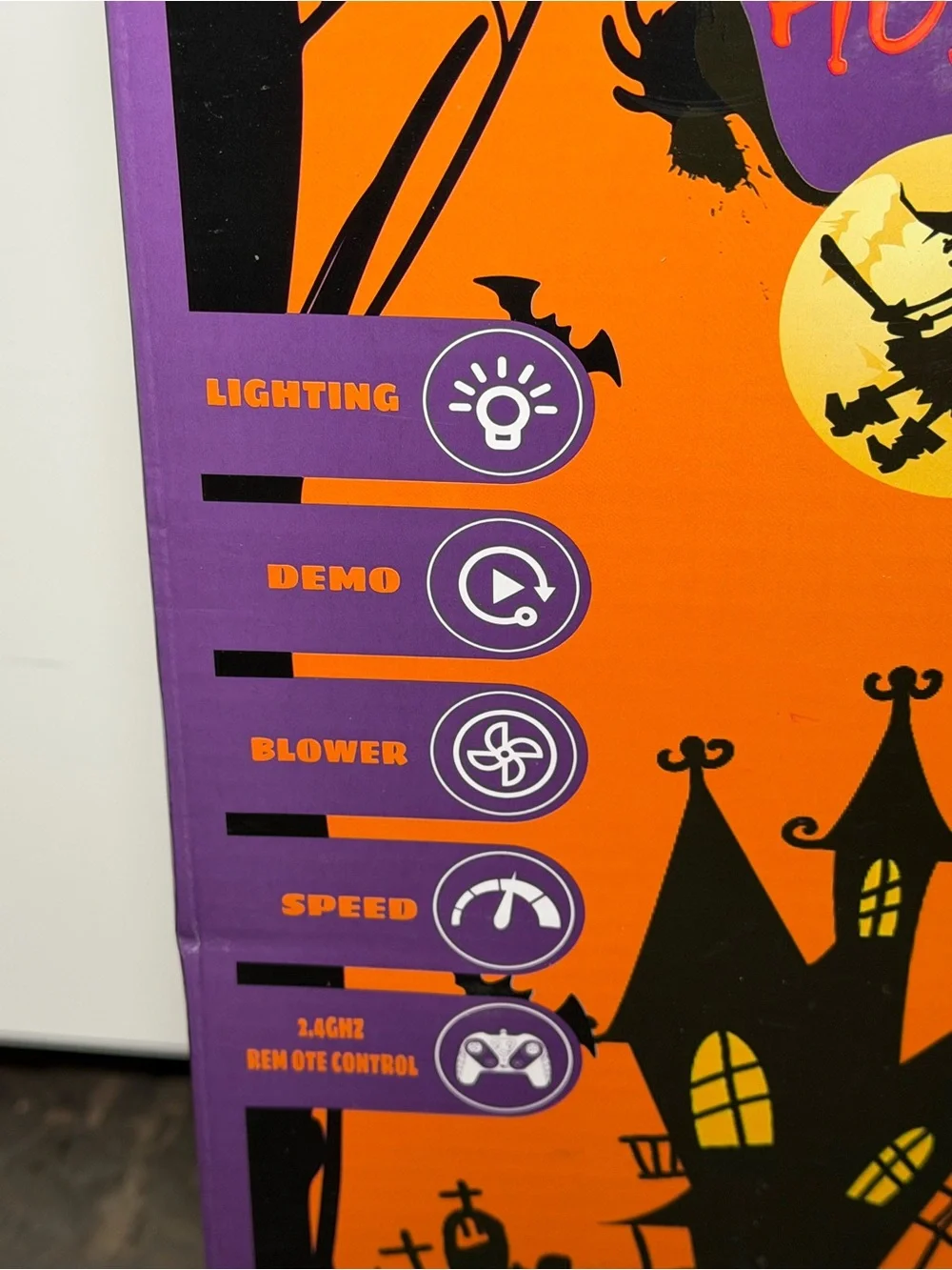 3.5FT Remote Control Halloween Inflatable Skeleton/Witch Car